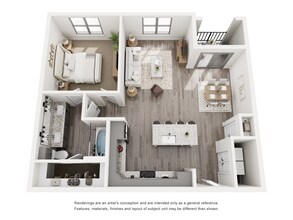 1B 1B 1205 floor plan